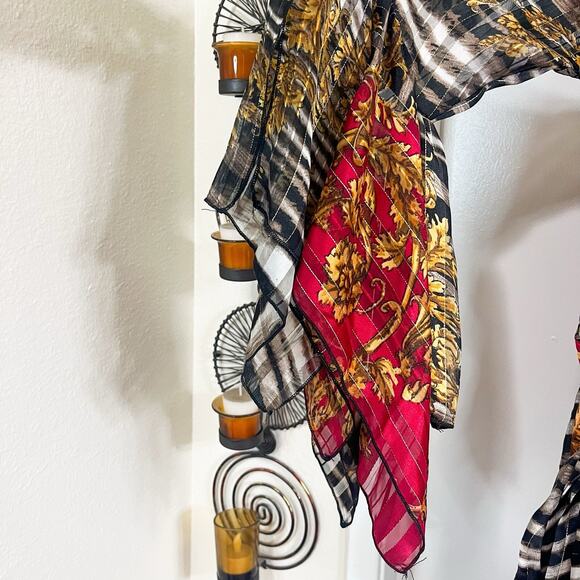 ESY Studio EY Maxi Dress - Red Black Brown Striped Floral, Size L - Picture 3 of 6